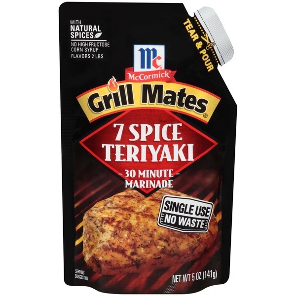 McCormick Grill Mates 7 Spice Teriyaki Single Use Marinade 6x141gr