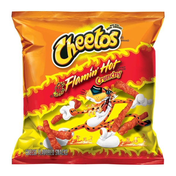 Cheetos Flamin'Hot Crunchy Corn Puffs (single serve) 44x34gr