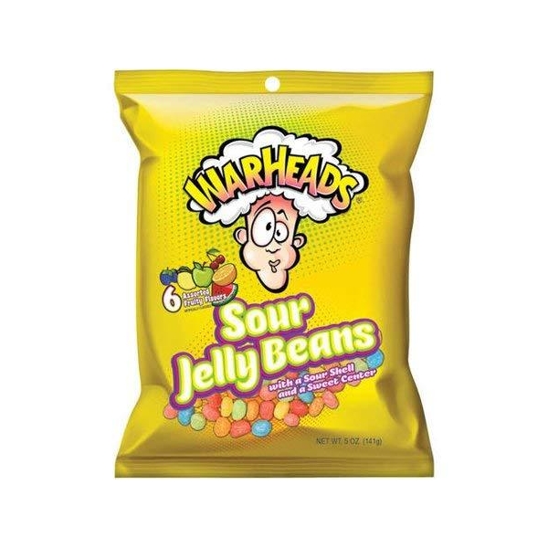 Warheads Sour Jelly Beans (bag) 12x141gr
