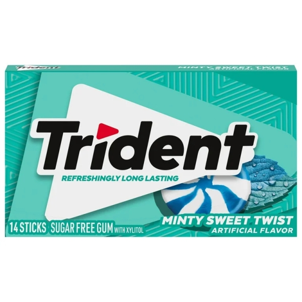 Trident Sugar Free Gum Minty Sweet Twist 14pc 12x266gr