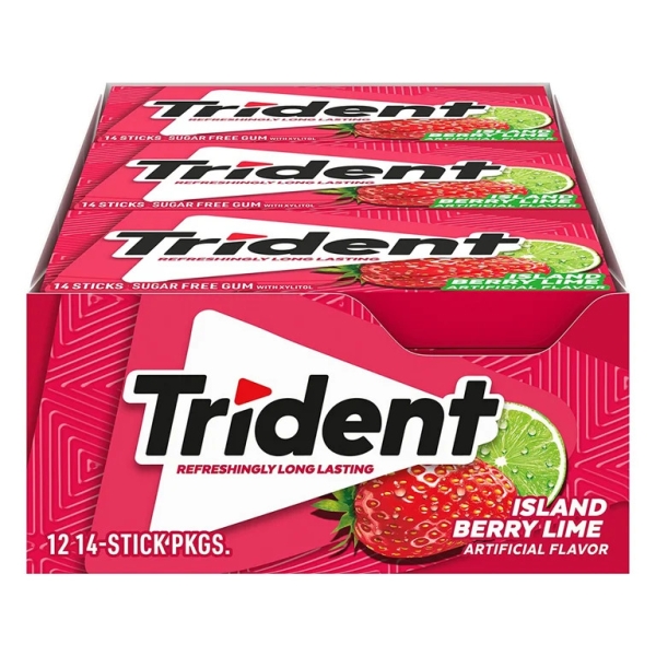 Trident Sugar Free Gum Island Berry Lime 14pc 12x266gr
