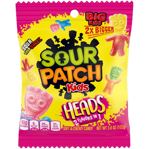 Sour Patch Kids Big Heads (Peg bag) 12x102gr