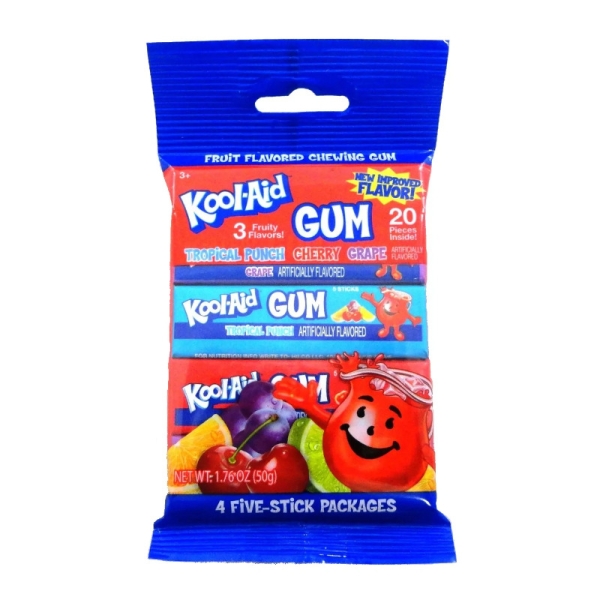 Kool-Aid Gum 4Pk (Peg Bag) 10x50gr