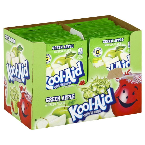 Kool-Aid Unsweetened 2QT Green Apple 48x6gr