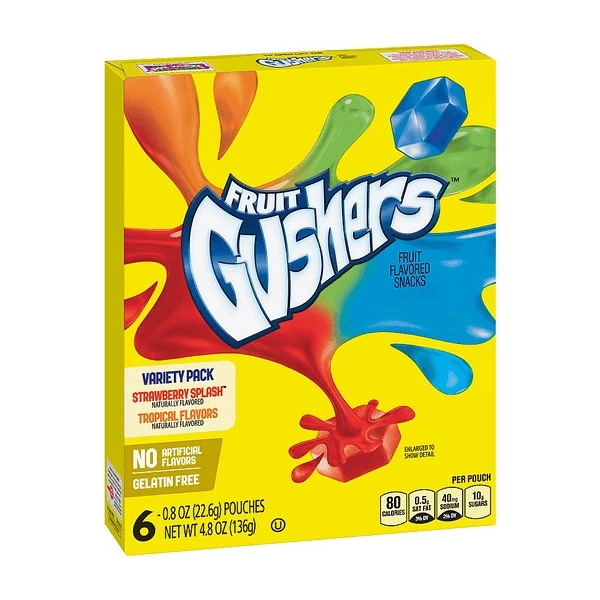 Betty Crocker Fruit Gushers Strawberry Tropical Variety Pack 10x136gr