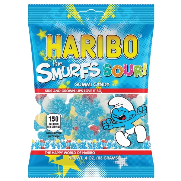 Haribo The Smurfs Sour (Peg Bag) 12x113gr