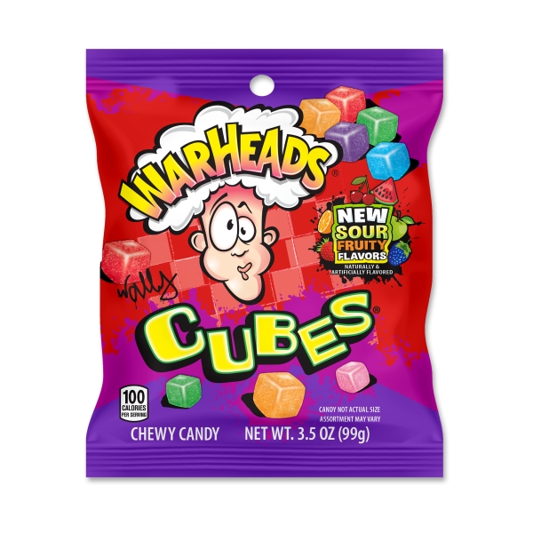 Warheads Sour Chewy Cubes (peg bag) 12x99gr