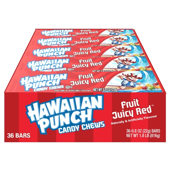 Hawaiian Punch Chews Bar Fruit Juicy Red 36x22gr