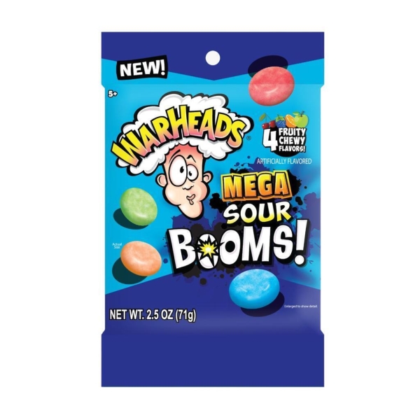 Warheads Sour Boom Fruit Chews (Peg Bag) 12x71gr