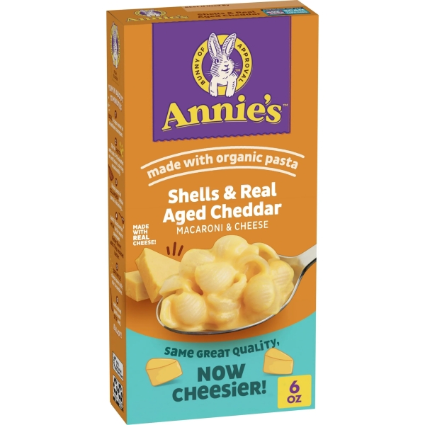 Annie's Real Aged Cheddar Shells 12x170gr