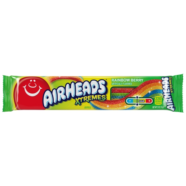 AirHeads Xtreme Sour Belts Rainbow Berry 18x57gr