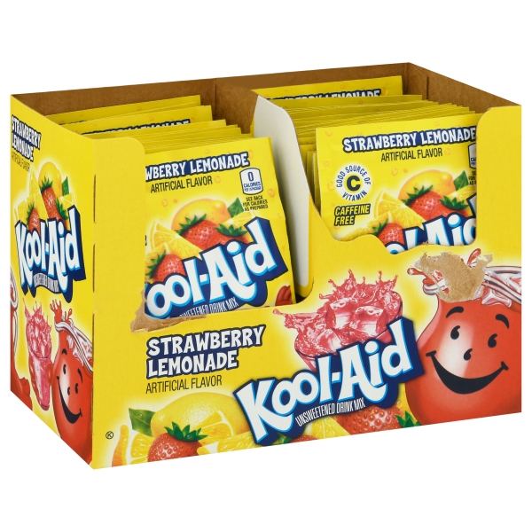 Kool-Aid Unsweetened 2QT Soarin Strawberry Lemonade 48x5gr