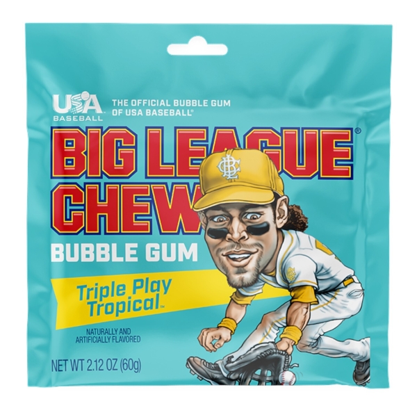 Big League Chew Tripple Play Tropical Bubble Gum 12x60gr