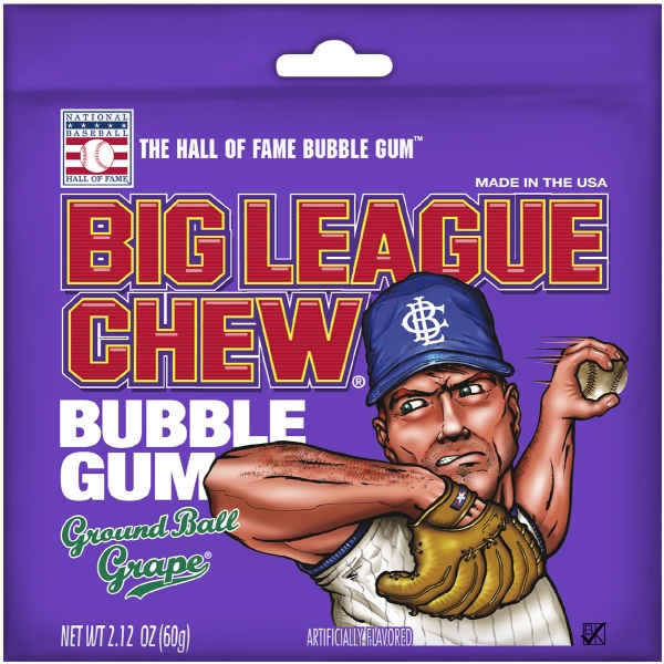 Big League Chew Grape Bubble Gum 12x60gr