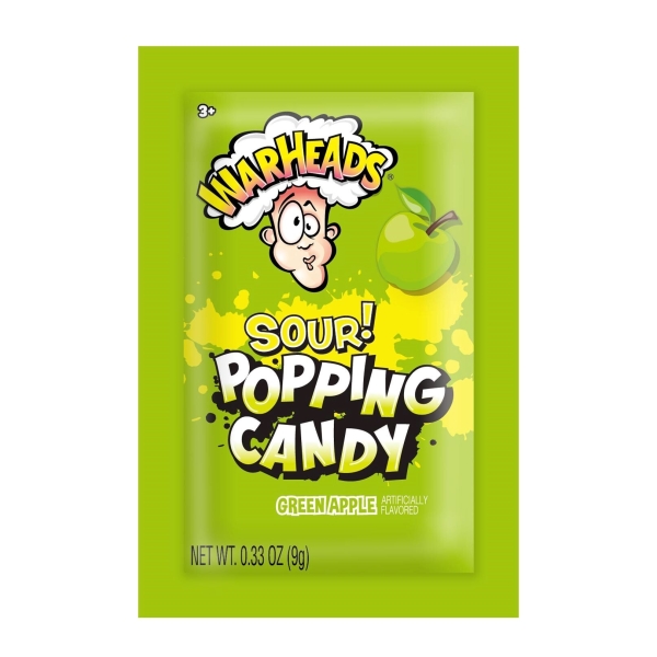 Warheads Sour Popping Candy Green Apple 20x9gr