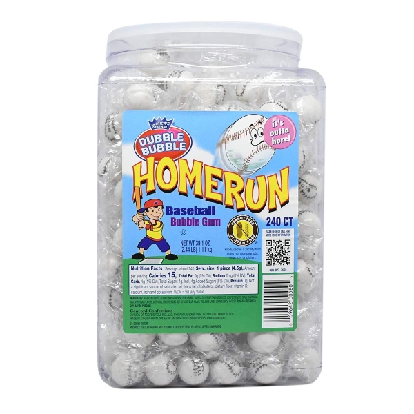 Double Bubble Home Run Gum (Jar 240 Pieces) 8x1110gr