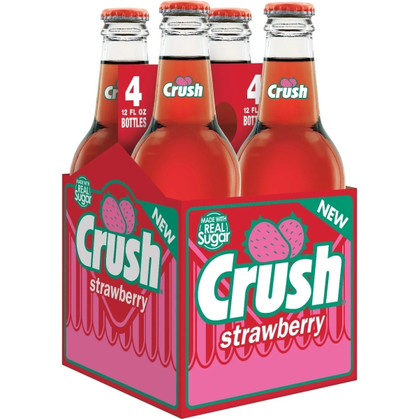 Crush Strawberry Soda Real Sugar (glass) 24x355ml