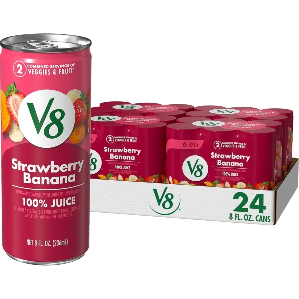V8 Strawberry Banana Juice 24x236ml