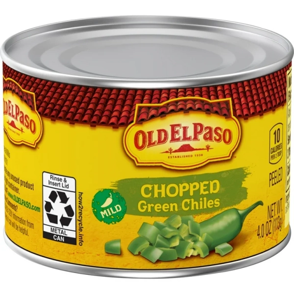 Old El Paso Mild Chopped Green Chiles 24x114gr