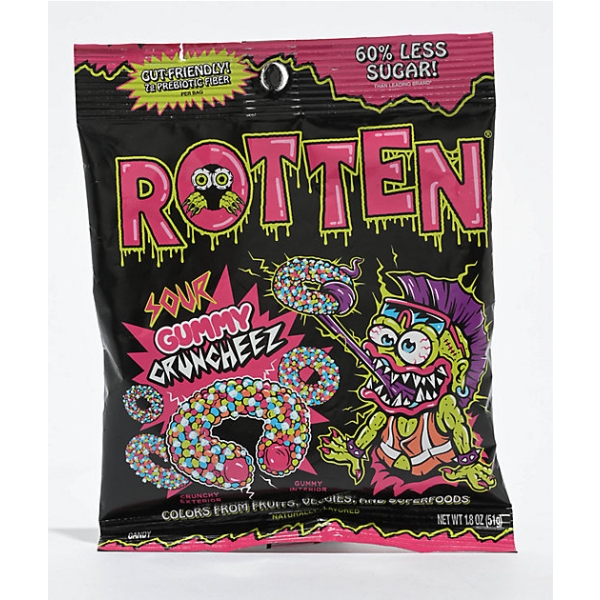Rotten Sour Gummy Cruncheez 8x50gr