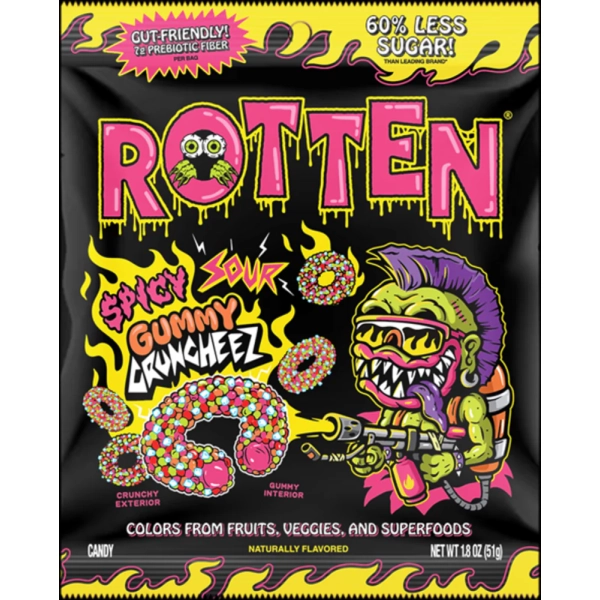 Rotten Spicy Sour Gummy Cruncheez 8x50gr