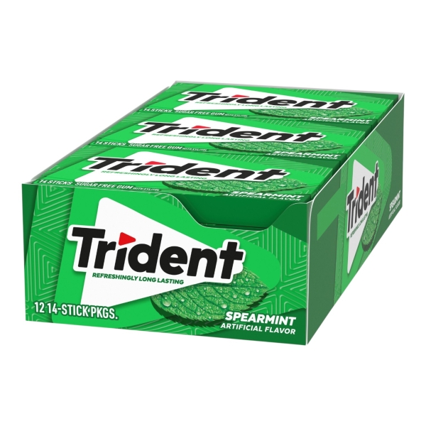 Trident Spearmint Sugar Free Chewing Gum 12x319gr