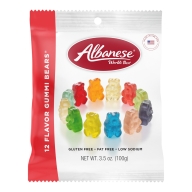 Albanese 12 Flavor Gummi Bears Candy (peg bag) 12x99gr